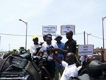 Le coordonnateur du CDPJ et secrétaire général adjoint du SYNPICS, Ibrahima Khaliloulah Ndiaye après la marche contre l'agression de Kara et de Kambel Le coordonnateur du CDPJ et secrétaire général adjoint du SYNPICS, Ibrahima Khaliloulah Ndiaye après la marche contre l'agression de Kara et de Kambel