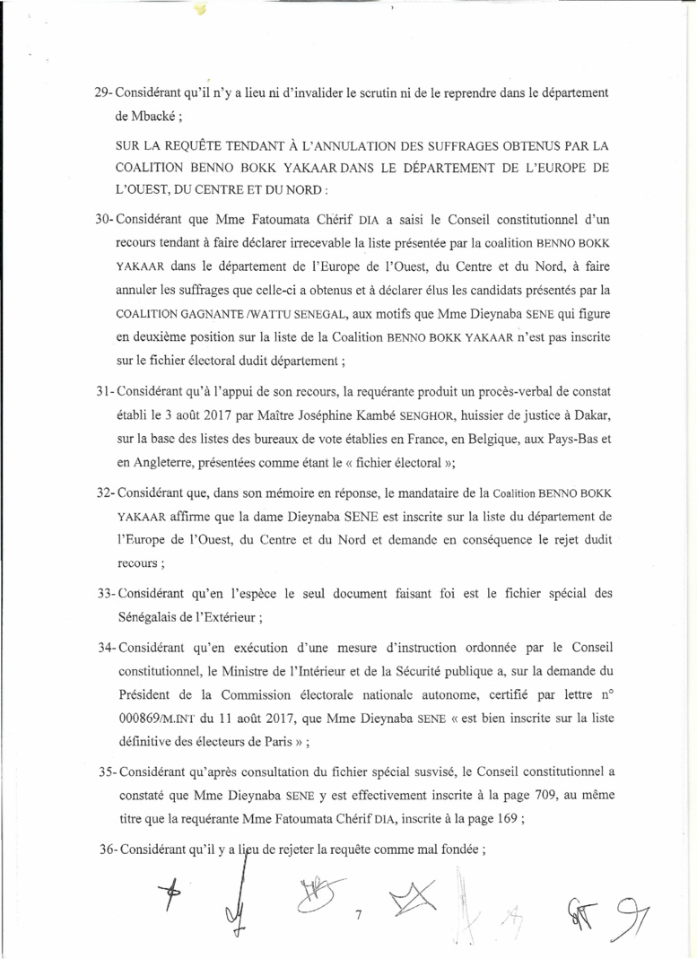 Le Conseil Constitutionnel valide la victoire de BBY et rejette tous les recours: Voici la liste officielles des élus 
