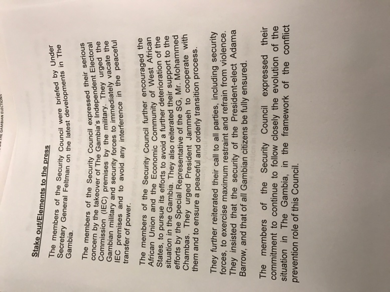 Gambie: le Conseil de Sécurité exprime de sérieuses préoccupations Gambie: le Conseil de Sécurité exprime de sérieuses préoccupations