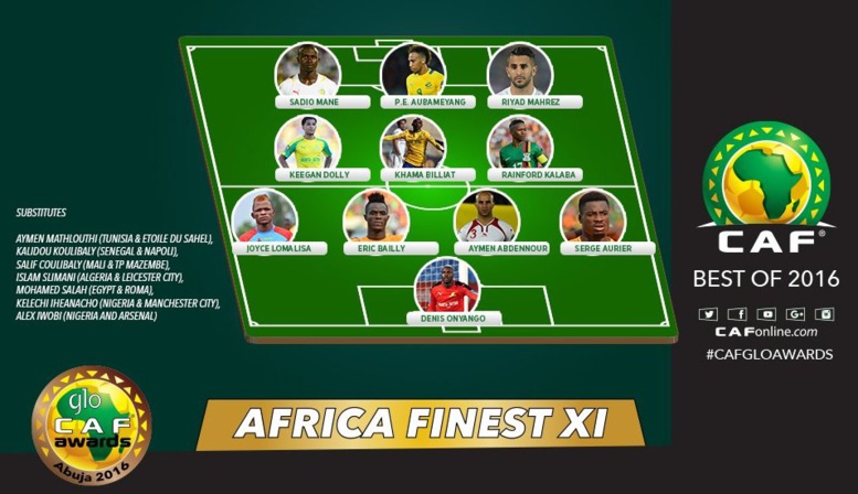 Direct Glo-CAF Awards: Sadio Mané dans l'équipe type Africaine de l'année 2016