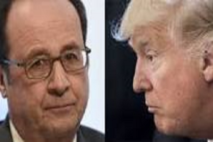 ​François Hollande répond à Donald Trump: "Ici il n'y a pas de personnes qui prennent des armes pour tirer dans la foule"