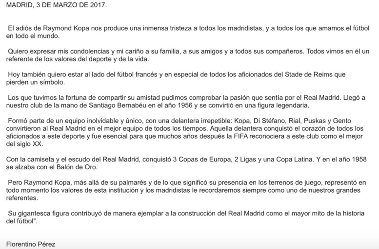 Image: Avant l’entrainement, les joueurs du Real Madrid observent une minute de silence en mémoire de Kopa