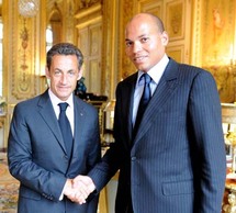 Le président français, Nicolas Sarkozy recevant Karim Wade