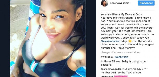 La lettre touchante de Serena Williams à son futur « cher bébé »