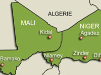 C'est dans la zone frontalière du Mali et du Niger que Edwen Dyer avait été enlevé. (carte RFI)