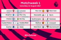 Le calendrier de la Premier League dévoilé Le calendrier de la Premier League dévoilé