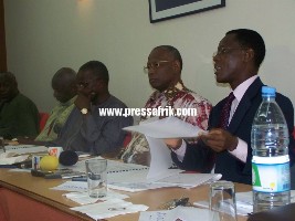 Madické Mbodj responsable politique à Mbane et Abdoulaye Bathily de la LD, Ousmane T. Dieng du PS, Falilou Kane de l'AFP