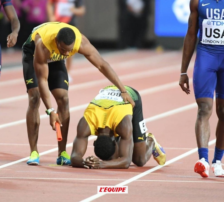 Usain Bolt victime d'un claquage lors de sa dernière course Usain Bolt victime d'un claquage lors de sa dernière course