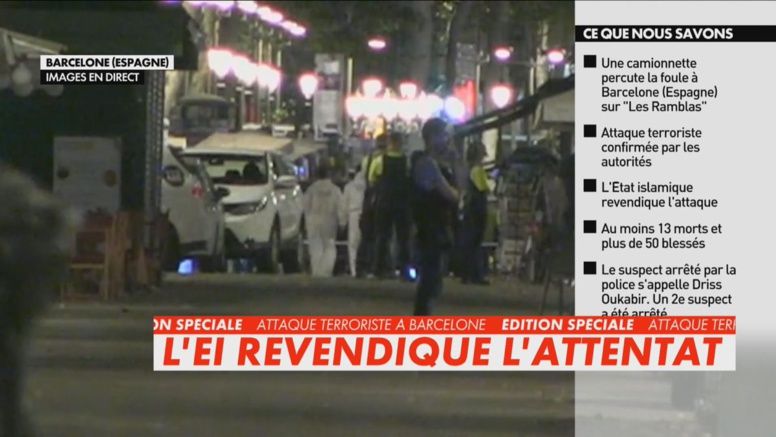 Urgent - L'attentat de Barcelone revendiqué par l'Etat islamique
