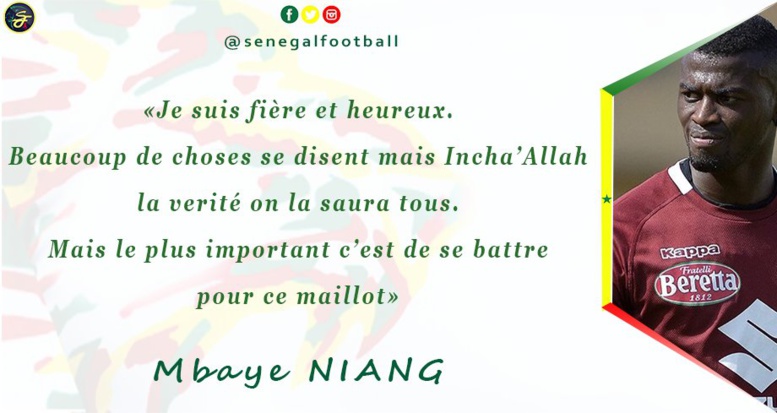 Mbaye Niang après sa sélection: "Se battre pour ce maillot..." Mbaye Niang après sa sélection: "Se battre pour ce maillot..."