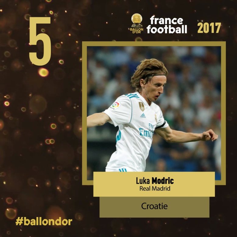 Ballon d'or France football 2017 : La 5e place est pour Modric Ballon d'or France football 2017 : La 5e place est pour Modric