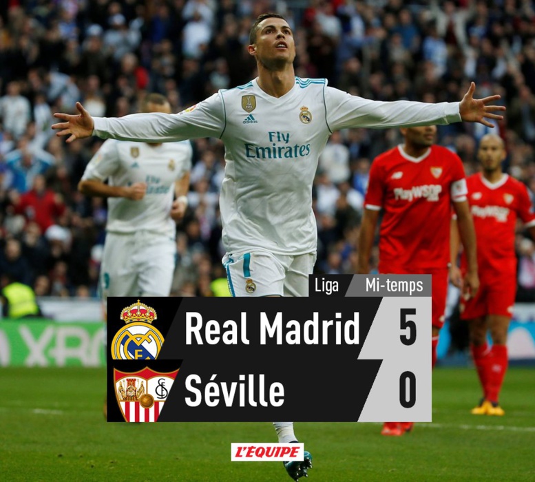 5-0 à la mi-temps : Le Real Madrid se ballade devant le FC Séville 5-0 à la mi-temps : Le Real Madrid se ballade devant le FC Séville
