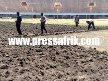 (Photos) 16 Millions de FCFA pour la réfection de la pelouse du stade Léopold Sédar Senghor.
