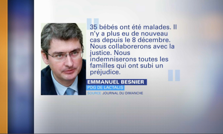 Lait contaminé: le PDG de Lactalis s'explique et promet des indemnisations Lait contaminé: le PDG de Lactalis s'explique et promet des indemnisations