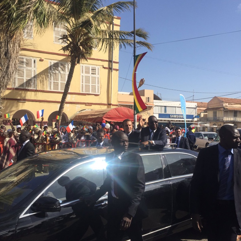 Macky Sall et Emmanuel Macron sont arrivés à saint-Louis