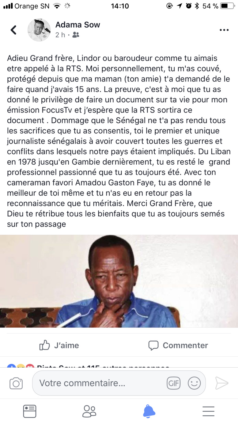 Décès de Amadou Mbaye Loum: Témoignages vibrants et poignants des journalistes Décès de Amadou Mbaye Loum: Témoignages vibrants et poignants des journalistes