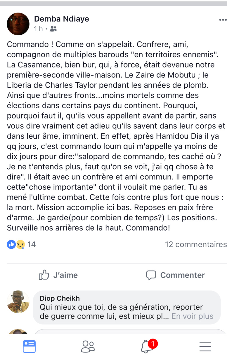 Décès de Amadou Mbaye Loum: Témoignages vibrants et poignants des journalistes
