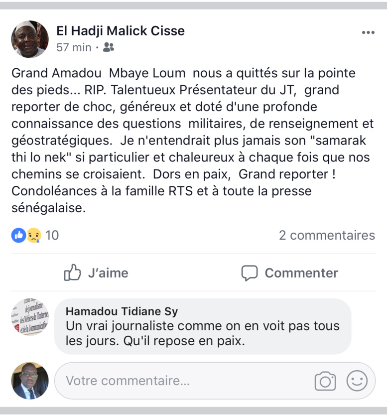 Décès de Amadou Mbaye Loum: Témoignages vibrants et poignants des journalistes