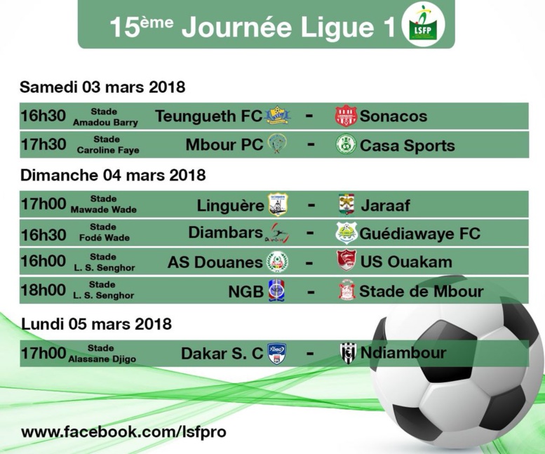 Programme Ligue 1 du week-end : Diambars-Guédiawaye FC ou le duel des mal classés Programme Ligue 1 du week-end : Diambars-Guédiawaye FC ou le duel des mal classés