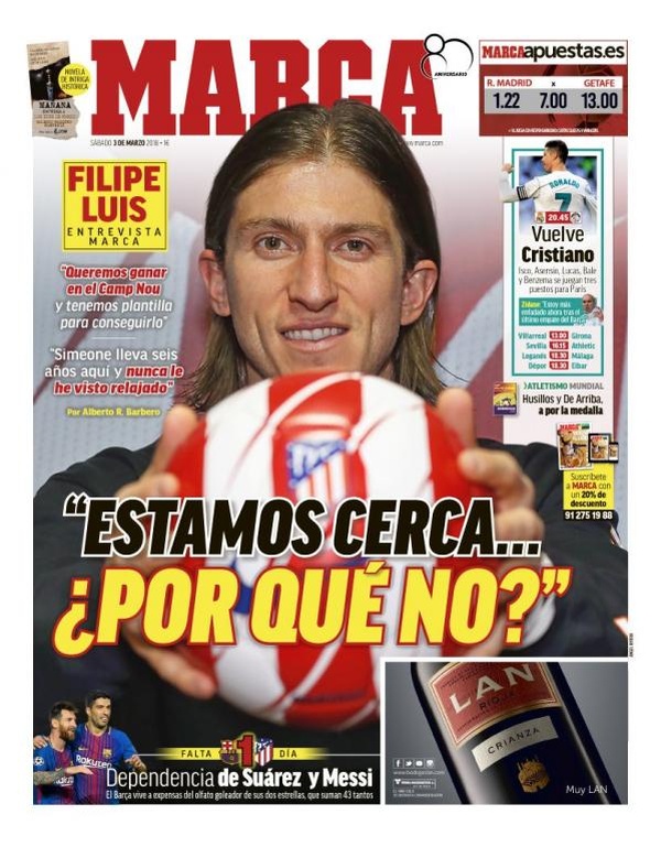 Les Unes des journaux sportifs en Espagne du 3 mars 2018