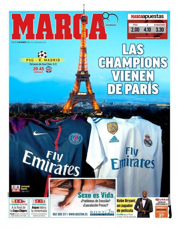 Les Unes des journaux sportifs en Espagne du 6 mars 2018