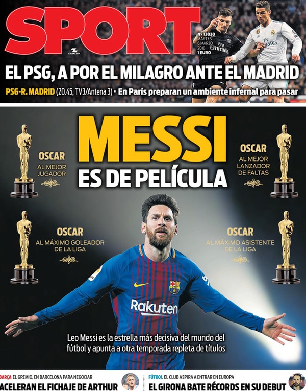 Les Unes des journaux sportifs en Espagne du 6 mars 2018