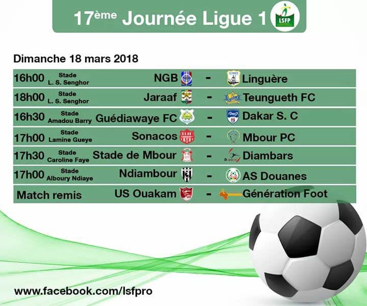 17e journée Ligue 1 Sénégal dimanche : le derby Stade de Mbour-Diambars en attraction