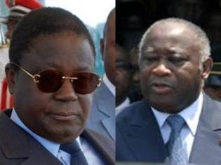 L'ancien président ivoirien Henri Konan Bedié (G) et l'actuel, Laurent Gbagbo ( D). Photo: Montage/ RFI