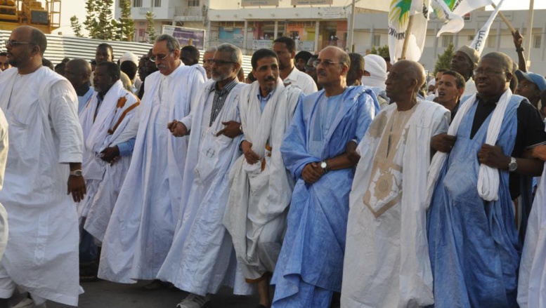 Des leaders de l'opposition mauritanienne lors d'une manifestation (AFP)