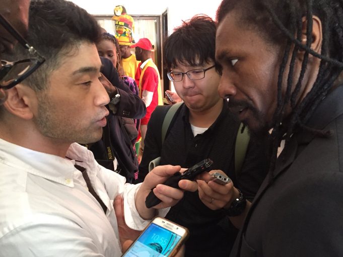 Des journalistes japonais à Saly pour regarder l'entraînement des "Lions"