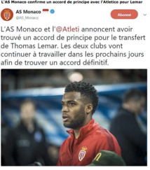 Atletico : Lemar, Monaco confirme (officiel) Atletico : Lemar, Monaco confirme (officiel)
