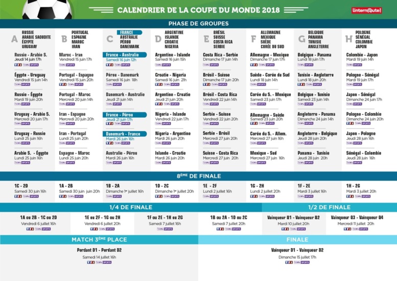 Coupe du monde : le programme de ce vendredi