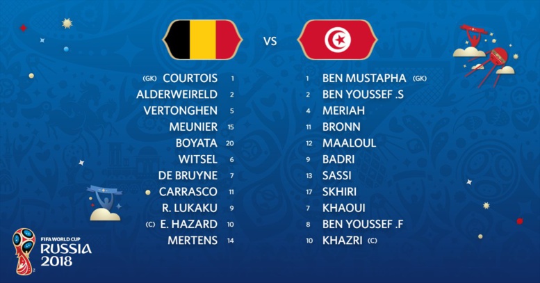 Belgique-Tunisie : les compos officielles