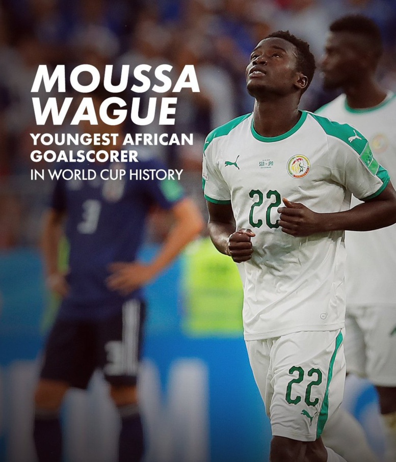 Moussa Wagué devient le plus jeune buteur africain en Coupe du monde Moussa Wagué devient le plus jeune buteur africain en Coupe du monde