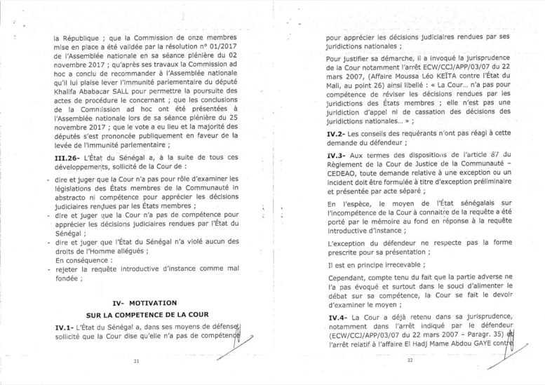 Découvrez l'intégralité de l'arrêt de la Cour de justice de la CEDEAO Découvrez l'intégralité de l'arrêt de la Cour de justice de la CEDEAO