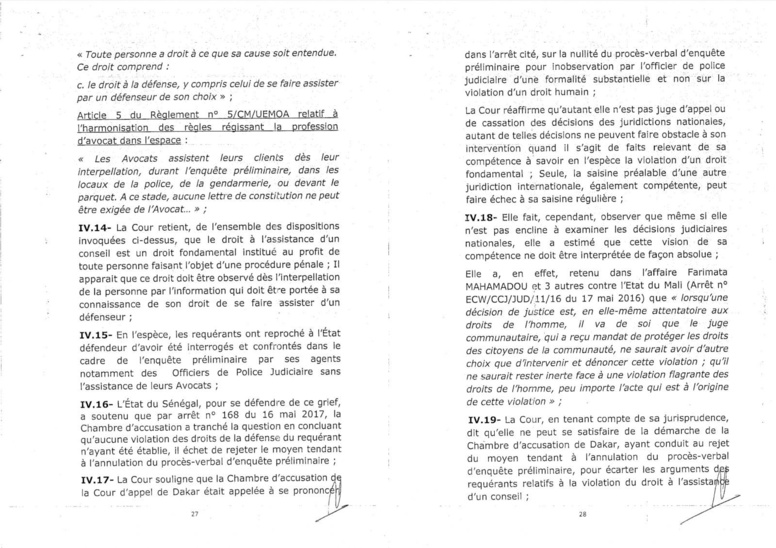 Découvrez l'intégralité de l'arrêt de la Cour de justice de la CEDEAO Découvrez l'intégralité de l'arrêt de la Cour de justice de la CEDEAO