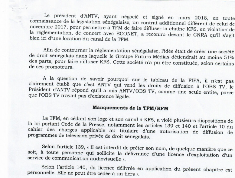 Différend sur les droits de diffusion : la Rts triomphe sur "tapis vert" devant le Cnra Différend sur les droits de diffusion : la Rts triomphe sur "tapis vert" devant le Cnra