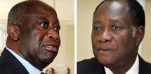 Laurent Gbagbo (g) et Alassane Ouattara (d). AFP/Issouf Sanogo/Kambou Sia