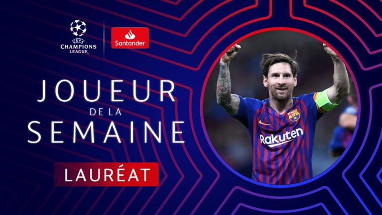 #LigueDesChampions: Messi élu joueur de la semaine #LigueDesChampions: Messi élu joueur de la semaine