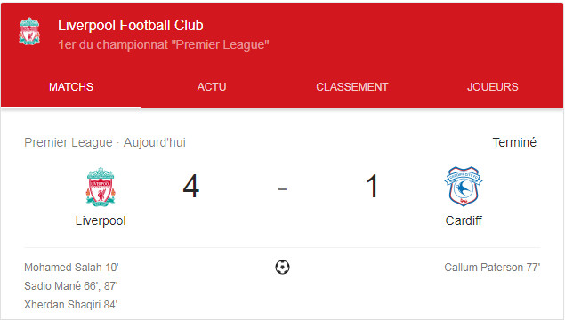 #PremierLeague : Sadio Mané signe un doublé à Anfield (4-1)