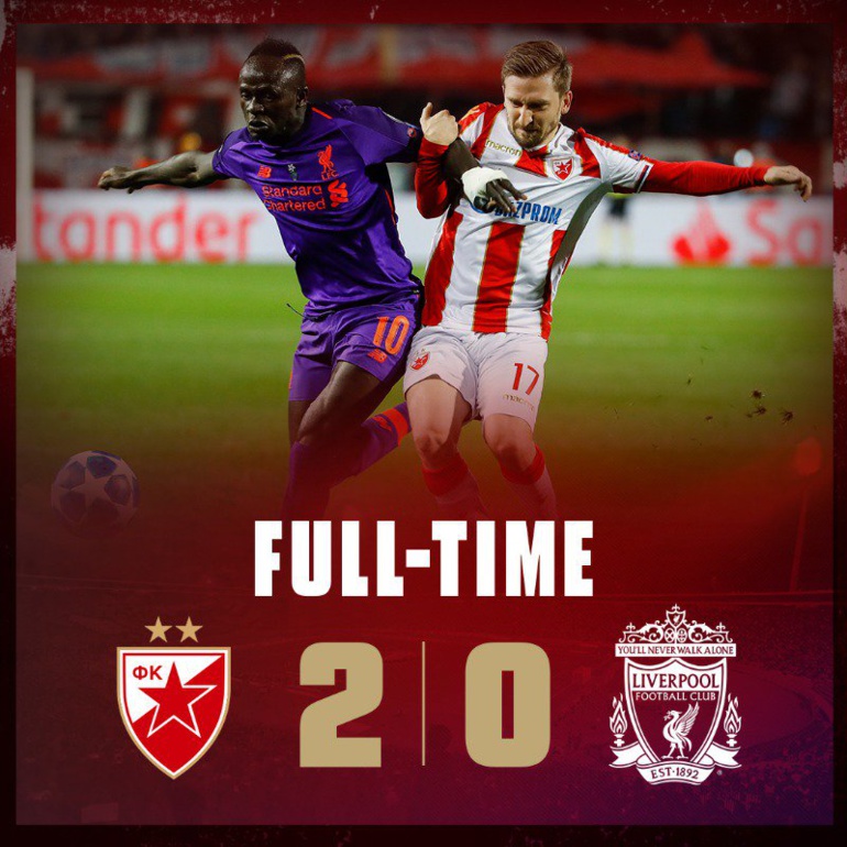 #LigueDesChampions : Sadio Mané et Liverpool s'inclinent à Belgrade et relancent complètement le groupe C #LigueDesChampions : Sadio Mané et Liverpool s'inclinent à Belgrade et relancent complètement le groupe C