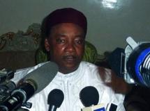 Le président élu Mahamadou Issoufou, lors de sa conférence de presse le 14 mars 2011 à Niamey. AFP / BOUREIMA HAMA
