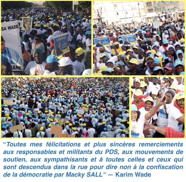 Marche FRN: Karim Wade remercie ses partisans pour 