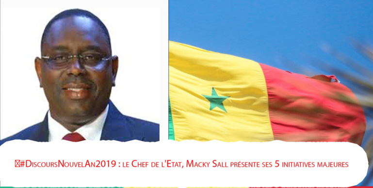 #DiscoursNouvelAn2019 : le Chef de l'Etat, Macky Sall présente ses 5 initiatives majeures