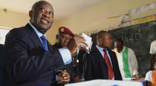 Laurent Gbagbo le jour de l'élection du 28 novembre 2010. REUTERS/Thierry Gouegnon