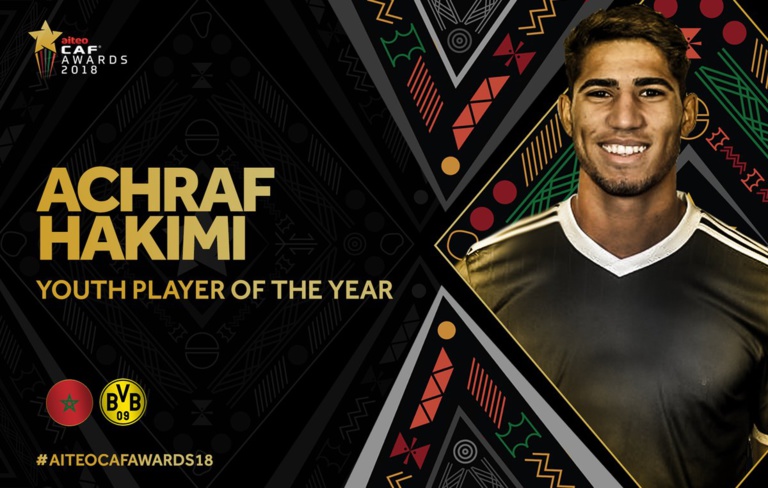 #CAFAWARDS2018 : Achraf Hakimia élu meilleur jeune joueur africain de l'année #CAFAWARDS2018 : Achraf Hakimia élu meilleur jeune joueur africain de l'année