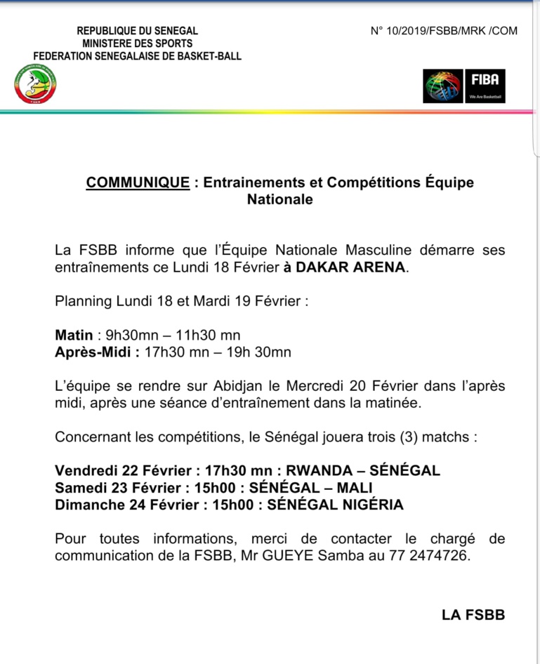 Basket – Éliminatoires mondial 2019: Le stage des lions démarre aujourd’hui à Dakar Arena !