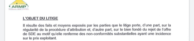 L’Armp annule l’attribution provisoire du contrat d’affermage à SUEZ et relance la SDE L’Armp annule l’attribution provisoire du contrat d’affermage à SUEZ et relance la SDE