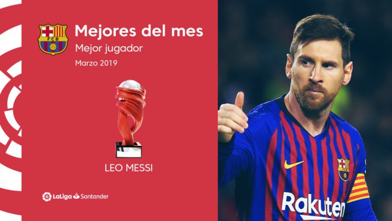 Liga : Lionel Messi désigné joueur du mois de mars Liga : Lionel Messi désigné joueur du mois de mars
