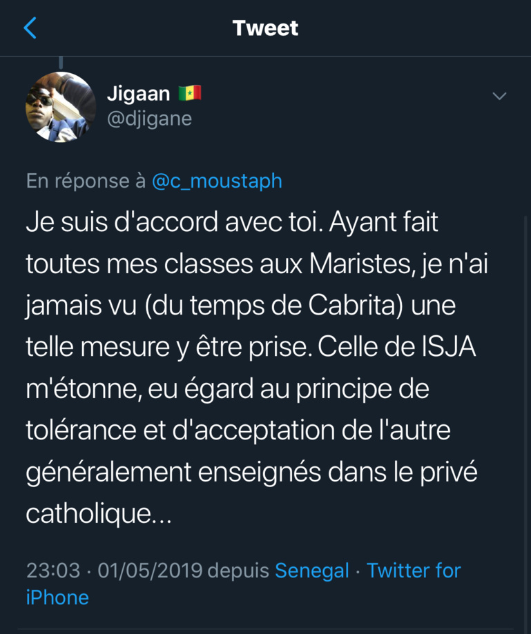 Institut Sainte Jeanne d’Arc de Dakar va interdire le port du voile dans ses écoles Institut Sainte Jeanne d’Arc de Dakar va interdire le port du voile dans ses écoles